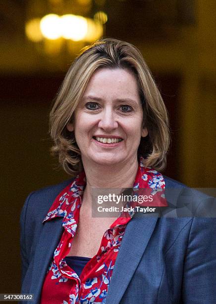 British Energy Secretary and Climate Change Secretary Amber Rudd arrives at Downing Street on July 13, 2016 in London, England. The UK's New Prime...