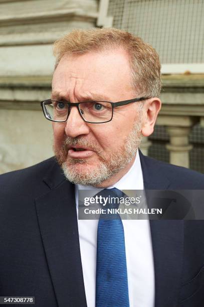 British Scottish Secretary David Mundell walks along Whitehall toward Downing Street in central London on July 14 as cabinet appointments by new...