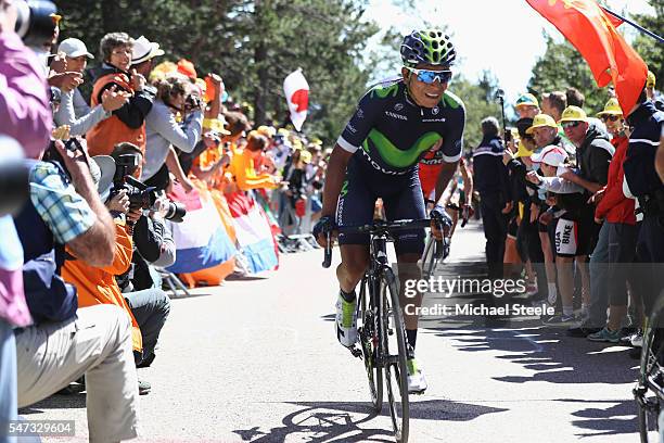 Nairo Quintana of Colombia and Movistar during the climb to Mont Ventoux during the 12th stage of Le Tour de France from Montpellier to Mont Ventoux...