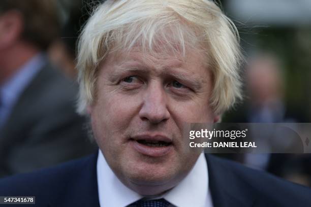 British Foreign Secretary Boris Johnson arrives to attend a reception at the French Ambassador's residence in west London on July 14, 2016. -...