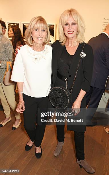 Diana Donovan and Joanna Lumley attend a private view of 'Terence Donovan: Speed Of Light' at The Photographers' Gallery on July 14, 2016 in London,...