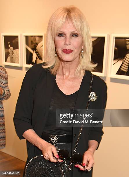 Joanna Lumley attends a private view of 'Terence Donovan: Speed Of Light' at The Photographers' Gallery on July 14, 2016 in London, England.