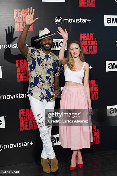 Actor Colman Domingo and actress Alycia Debnam-Carey attend "Fear the Walking Dead" photocall at FNAC Callao on July 14, 2016 in Madrid, Spain.