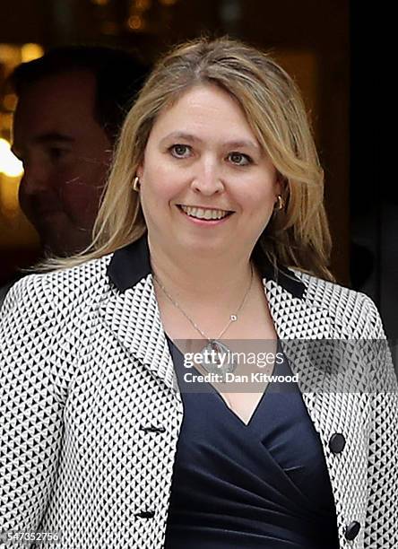 Karen Bradley leaves 10 Downing Street where she was appointed as Culture Secretary, as Prime Minister Theresa May continues to appoint her cabinet...