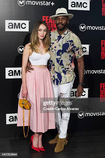 Actor Colman Domingo and actress Alycia Debnam-Carey attend "Fear the Walking Dead" photocall at FNAC Callao on July 14, 2016 in Madrid, Spain.