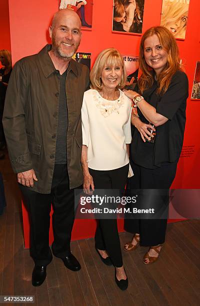 Terry Donovan, Diana Donovan and Daisy Donovan attend a private view of 'Terence Donovan: Speed Of Light' at The Photographers' Gallery on July 14,...