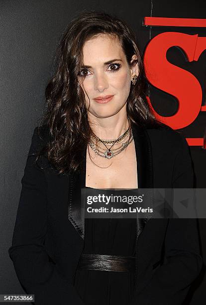 Actress Winona Ryder attends the premiere of "Stranger Things" at Mack Sennett Studios on July 11, 2016 in Los Angeles, California.