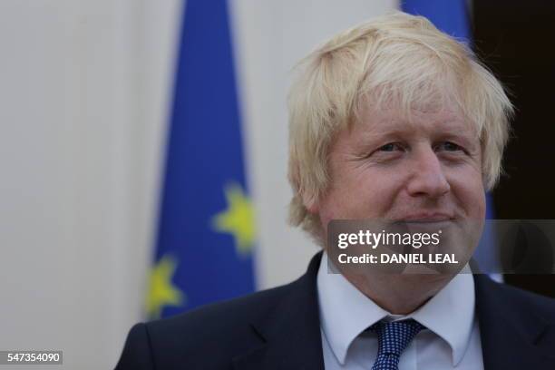 British Foreign Secretary Boris Johnson speaks during a reception at the French Ambassador's residence in west London on July 14, 2016. - Britain's...