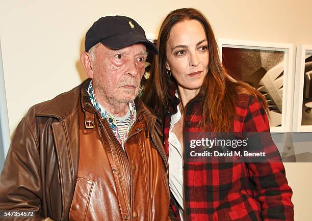 David Bailey and Catherine Bailey attend a private view of 'Terence Donovan: Speed Of Light' at The Photographers' Gallery on July 14, 2016 in...