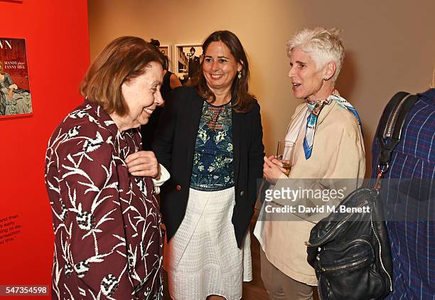 Drusilla Beyfus, Alexandra Shulman and Harriet WIlson attend a private view of 'Terence Donovan: Speed Of Light' at The Photographers' Gallery on...