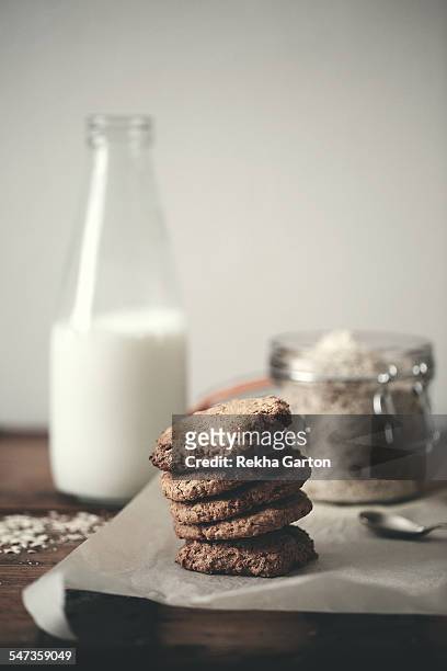 homemade oat cookies still life - rekha garton stock pictures, royalty-free photos & images