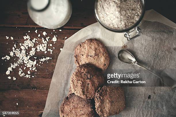 homemade oat cookies - rekha garton stock pictures, royalty-free photos & images