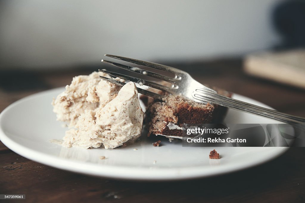 Cake and ice cream still life