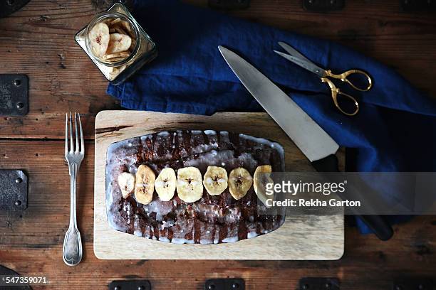banana cake still life - rekha garton stock pictures, royalty-free photos & images