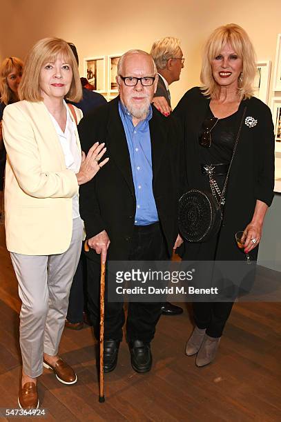 Chrissy Blake, Sir Peter Blake and Joanna Lumley attend a private view of 'Terence Donovan: Speed Of Light' at The Photographers' Gallery on July 14,...