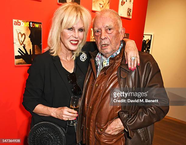 Joanna Lumley and David Bailey attend a private view of 'Terence Donovan: Speed Of Light' at The Photographers' Gallery on July 14, 2016 in London,...