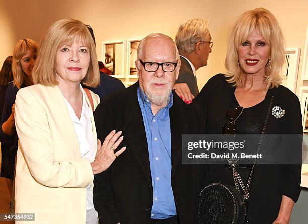 Chrissy Blake, Sir Peter Blake and Joanna Lumley attend a private view of 'Terence Donovan: Speed Of Light' at The Photographers' Gallery on July 14,...