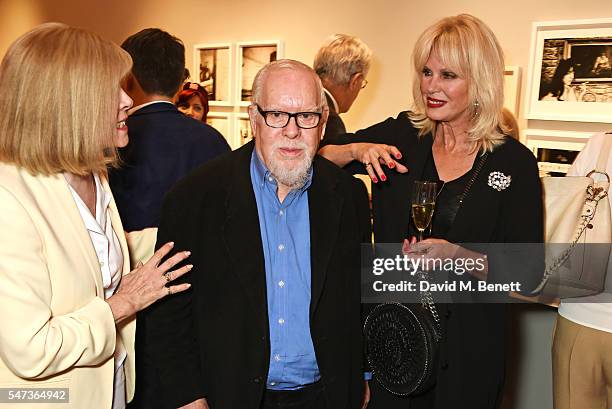 Chrissy Blake, Sir Peter Blake and Joanna Lumley attend a private view of 'Terence Donovan: Speed Of Light' at The Photographers' Gallery on July 14,...