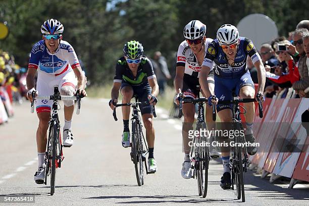 Daniel Martin of Ireland riding for Etixx-Quick Step crosses the finish line during stage twelve, a 178km stage from Monpellier to Chalet-Reynard...