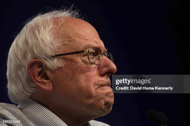 Democratic presidential candidate Sen. Bernie Sanders of Vermont at a rally at the Los Angeles Memorial Sports Arena, August 10, 2015. Sanders spoke...