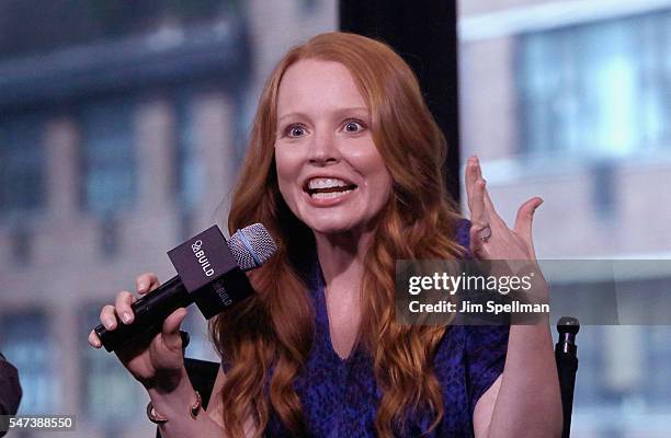 Actress Lauren Ambrose attends the AOL Build Speaker Series - Lauren Ambrose and David Krumholtz, "The Interestings" at AOL HQ on July 14, 2016 in...