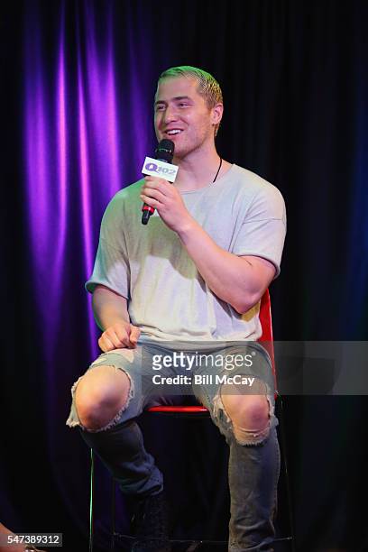Mike Posner is interviewed at Q102 Performance Theater July 14, 2016 in Bala Cynwyd, Pennsylvania.
