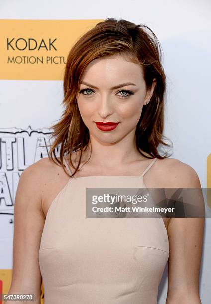 Actress Francesca Eastwood attends the premiere of Momentum Pictures' "Outlaws And Angels" at Ahrya Fine Arts Movie Theater on July 12, 2016 in...