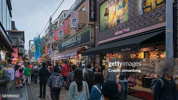 takeshita street, harajuku, tokyo japan - harajuku district stock pictures, royalty-free photos & images