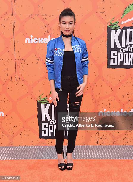 Actress Erika Tham attends the Nickelodeon Kids' Choice Sports Awards 2016 at UCLA's Pauley Pavilion on July 14, 2016 in Westwood, California.