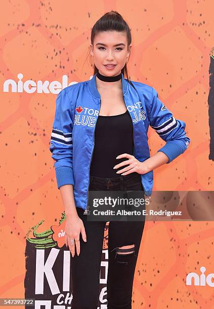 Actress Erika Tham attends the Nickelodeon Kids' Choice Sports Awards 2016 at UCLA's Pauley Pavilion on July 14, 2016 in Westwood, California.