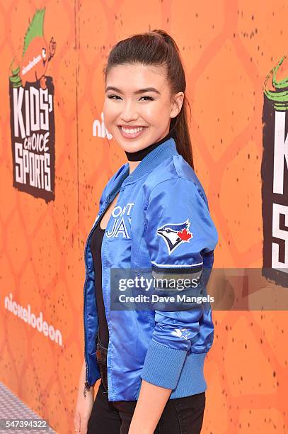 Actress Erika Tham attends the Nickelodeon Kids' Choice Sports Awards 2016 at UCLA's Pauley Pavilion on July 14, 2016 in Westwood, California.