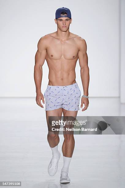 Model walks the runway during the Parke & Ronen Spring 2017 show at Skylight Clarkson Sq on July 14, 2016 in New York City.