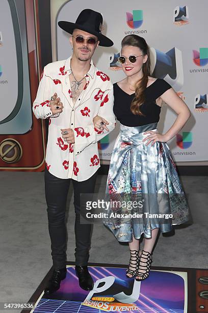 Pop Duo Jesse & Joy attend the Univision's 13th Edition Of Premios Juventud Youth Awards at Bank United Center on July 14, 2016 in Miami, Florida.