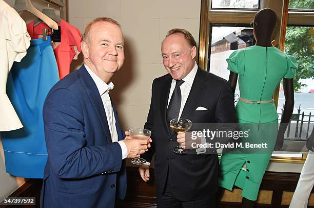 Ian Hislop and Andrew Roberts attend the launch of "Les Parisiennes" by Anne Sebba at the Roland Mouret flagship store on July 14, 2016 in London,...