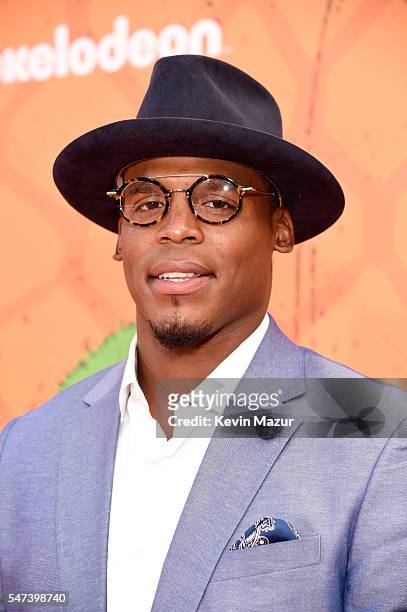 Player Cam Newton attends the Nickelodeon Kids' Choice Sports Awards 2016 at UCLA's Pauley Pavilion on July 14, 2016 in Westwood, California.