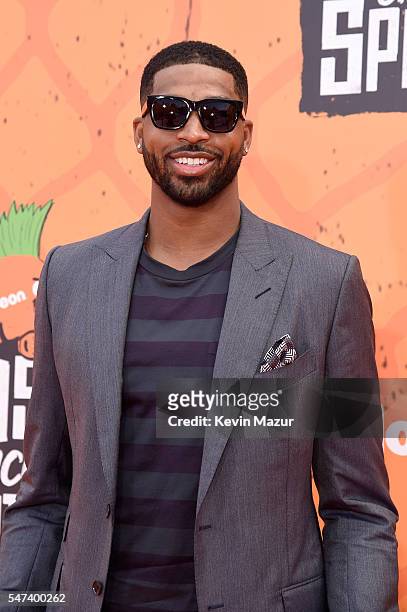 Player Tristan Thompson attends the Nickelodeon Kids' Choice Sports Awards 2016 at UCLA's Pauley Pavilion on July 14, 2016 in Westwood, California.
