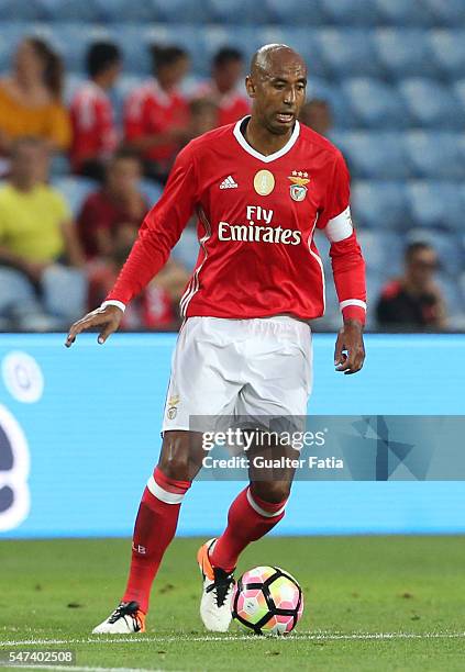 Benfica's defender from Brazil Luisao in action during the Algarve Football Cup Pre Season Friendly match between SL Benfica and Vitoria Setubal at...