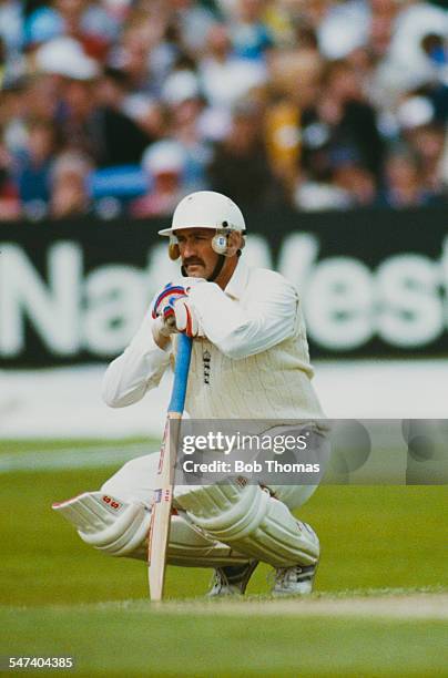 England cricketer Graham Gooch during the 1st Cornhill Test Match between England and the West Indies at Headingley, Leeds, June 1991.