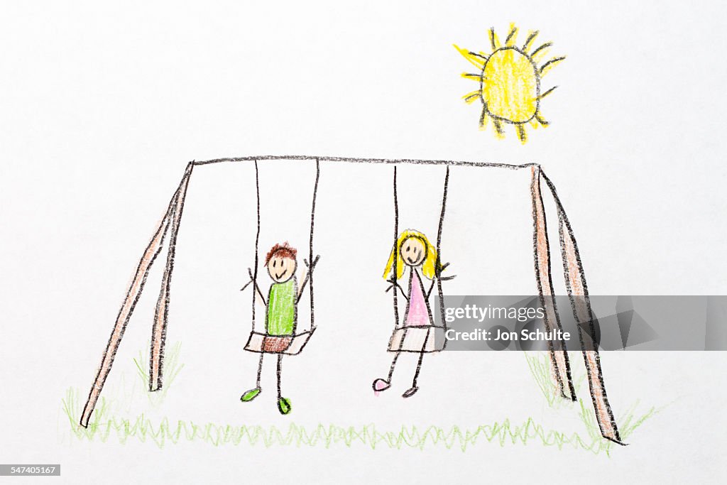 Kids drawing swings