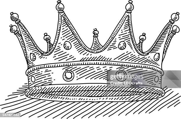 royal crown drawing - royalty images stock illustrations