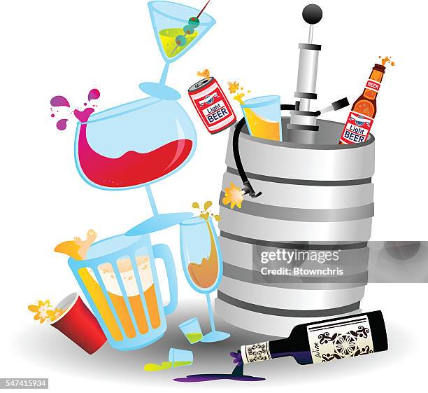 drink stack - beer splash stock illustrations