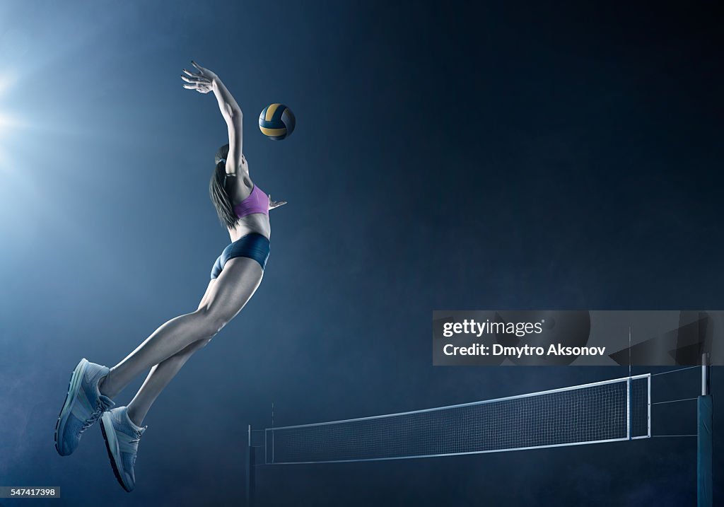 Volleyball: Beautiful female player in action