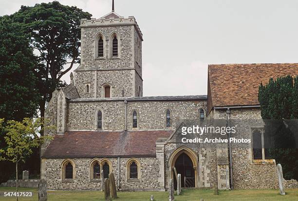 St Michael's Church, an Anglo-Saxon church in St Albans, Hertfordshire, England, circa 1965.