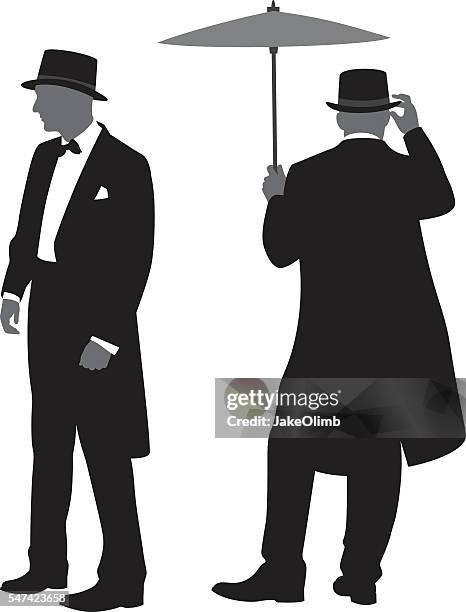 ilustrações, clipart, desenhos animados e ícones de homens em silhuetas de smoking 2 - baile de graduação