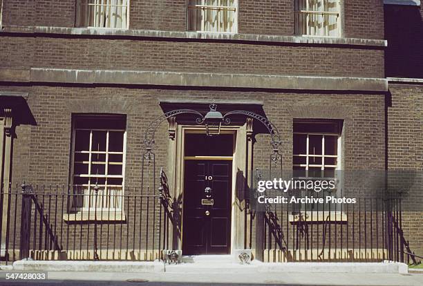 Downing Street, the official residence of the First Lord of the Treasury, London, England, circa 1965.