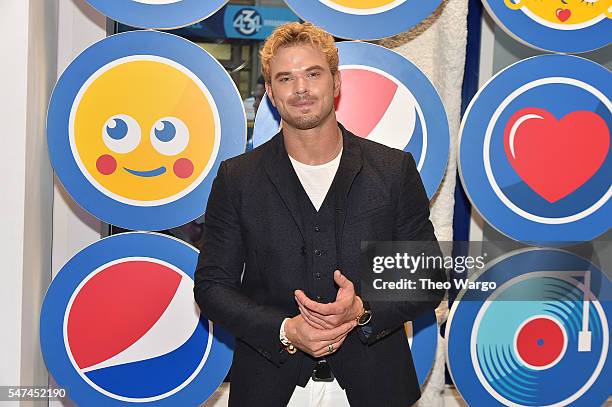 Actor Kellan Lutz attends the opening party and celebration of LOVE: From Cave to Keyboard, Imagined by Pepsi at 433 Broadway on July 14, 2016 in New...