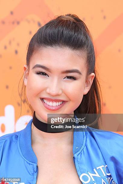 Erika Tham arrives at Nickelodeon Kids' Choice Sports Awards 2016 at UCLA's Pauley Pavilion on July 14, 2016 in Westwood, California.