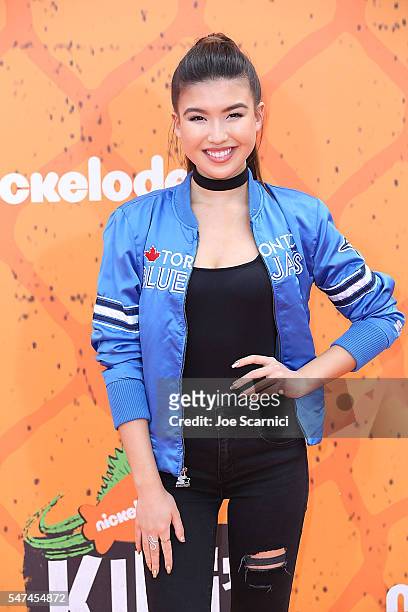 Erika Tham arrives at Nickelodeon Kids' Choice Sports Awards 2016 at UCLA's Pauley Pavilion on July 14, 2016 in Westwood, California.
