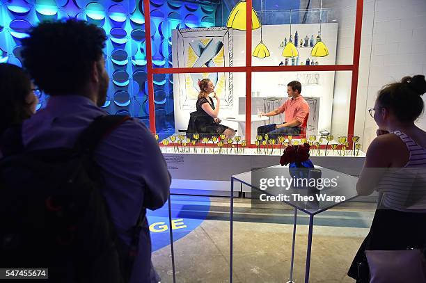 Guests enjoy the opening party and celebration of LOVE: From Cave to Keyboard, Imagined by Pepsi at 433 Broadway on July 14, 2016 in New York City.