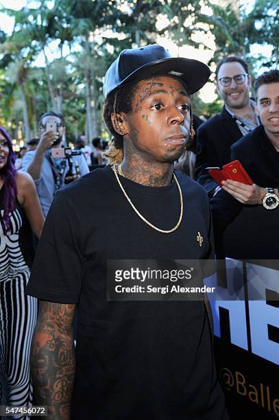 Lil Wayne attends the HBO Ballers Season 2 Red Carpet Premiere and Reception on July 14, 2016 at New World Symphony in Miami Beach, Florida.